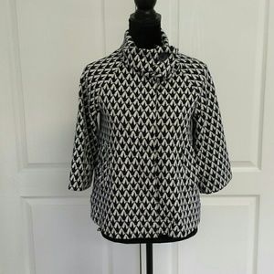 Lily Pulitzer Pancho Style Navy White Blazer Sz S